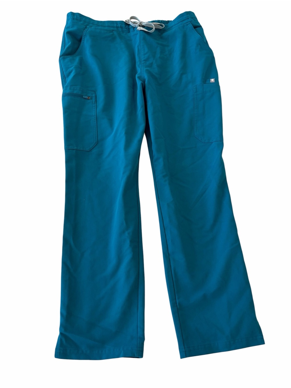 Figs Technical Collection Scrub Pants Large Caribbean Blue Drawstring